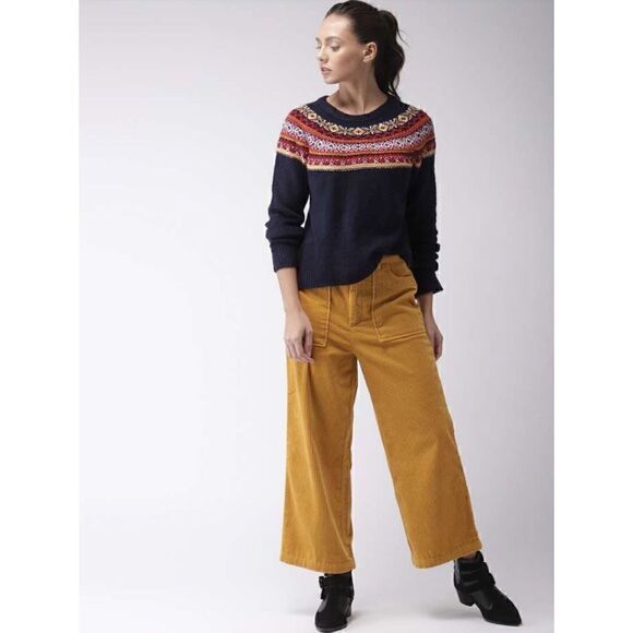 FOREVER 21 Contemporary Women’s Printed Round Neck Multicolor Sweater, Size XS - Picture 2 of 15